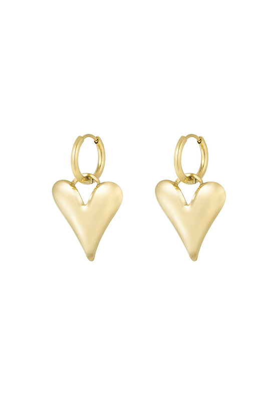 Big hart oorbellen (goud)